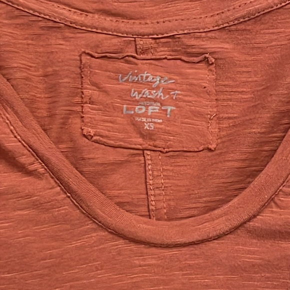 LOFT Orange Vintage Soft Short Sleeve Tee - Size XS - Picture 5 of 6
